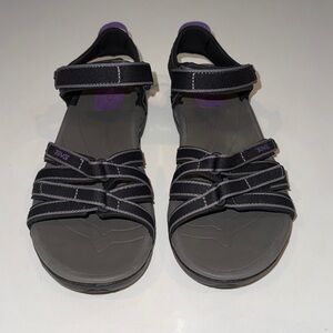 Teva Tirra Women's Hiking Water Sandals Black Grey Purple Size 9